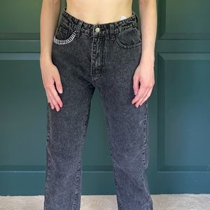 Stitched Grey Mom's Jeans
